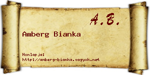 Amberg Bianka névjegykártya